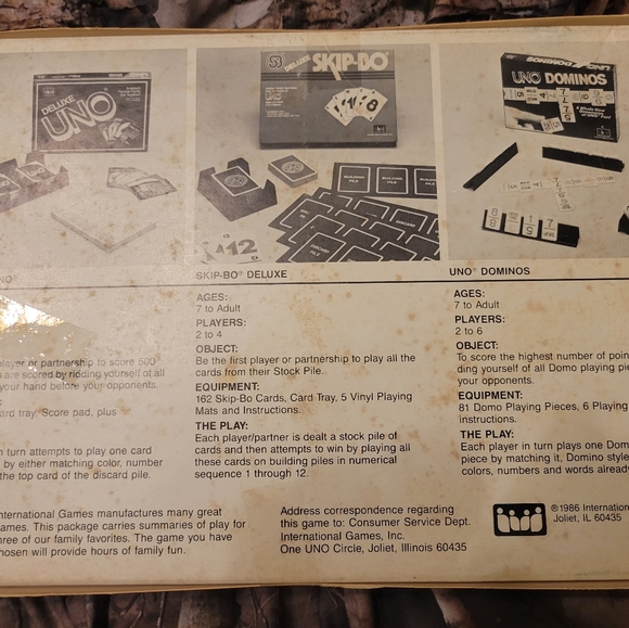 Vintage Deluxe UNO Card Game International 1986 Card Tray Instructions No. 3001 - Picture 3 of 4